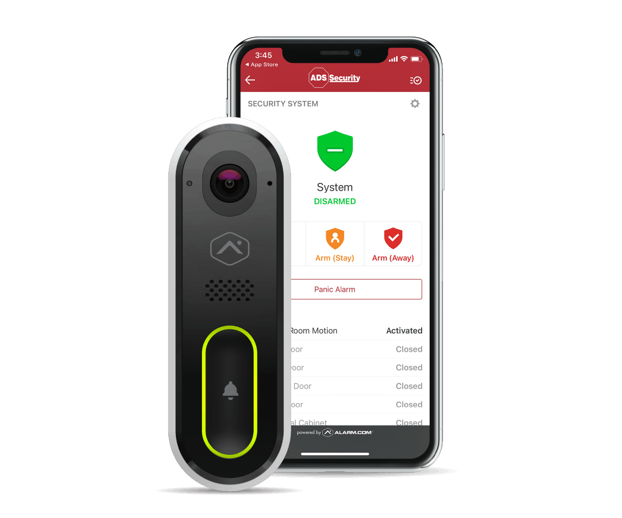 ADS Security System App Connected to Doorbell
